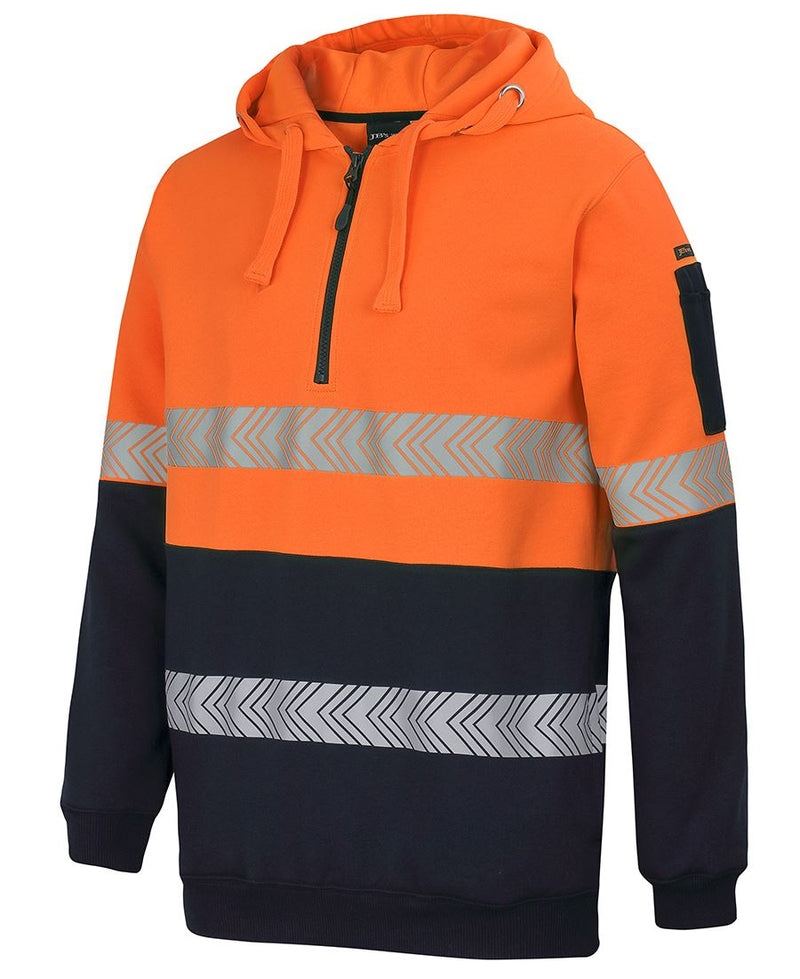 JB's Wear 6HZSH Hi Vis (D+N) 1/2 Zip Segmented Tape Hoodie