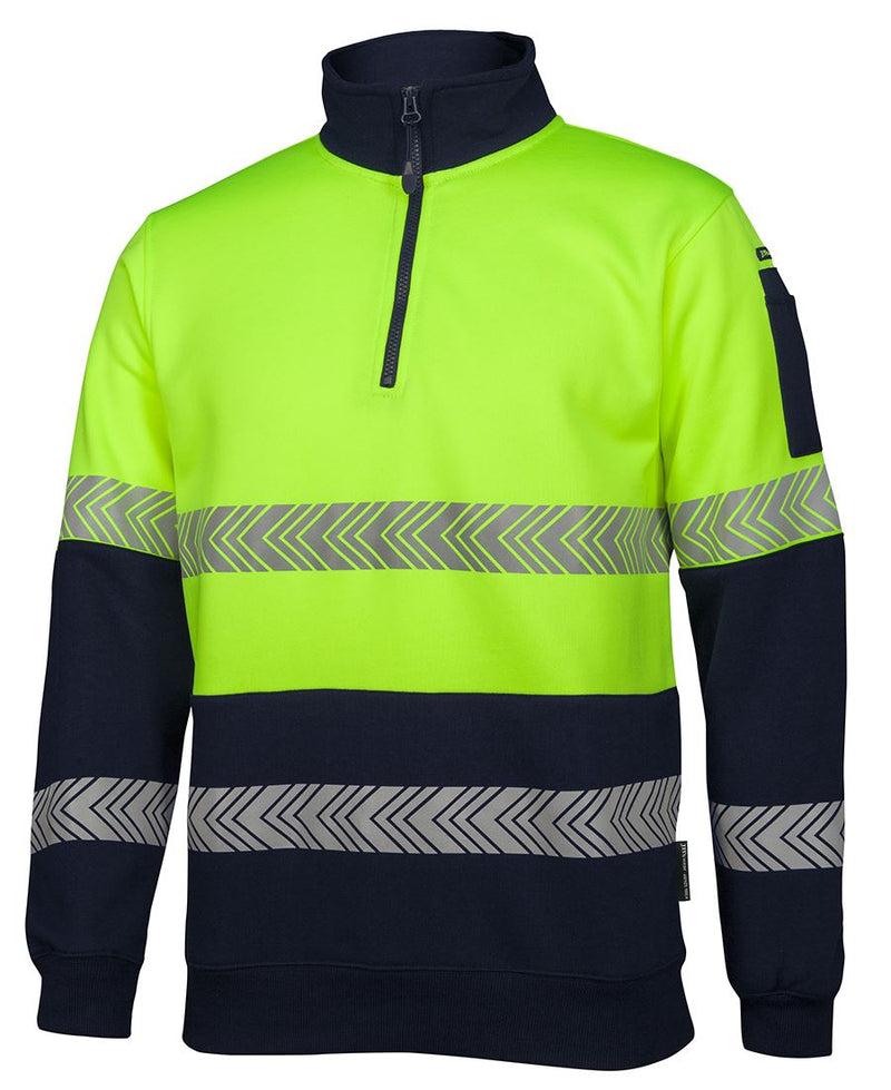 JB's Wear 6HZS Hi Vis 1/2 Zip Segmented Tape Fleecy