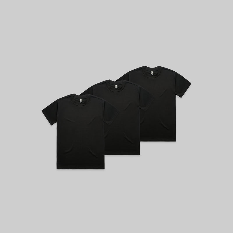 AS Colour 8080-BLK3P Black Heavy Tee Bundle Mens