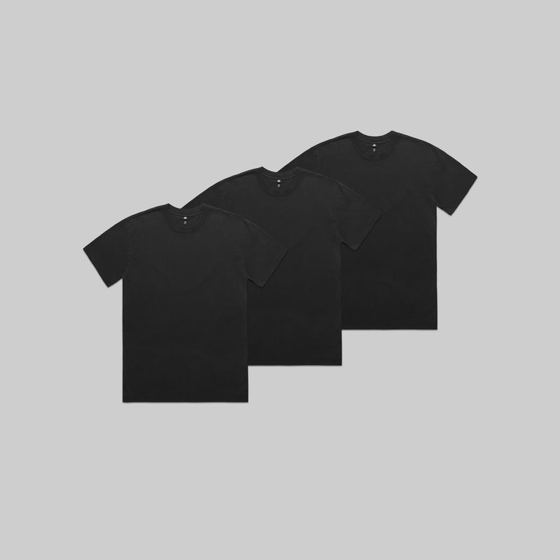 AS Colour 8082-BLK3P Faded Black Heavy Faded Tee Bundle Mens