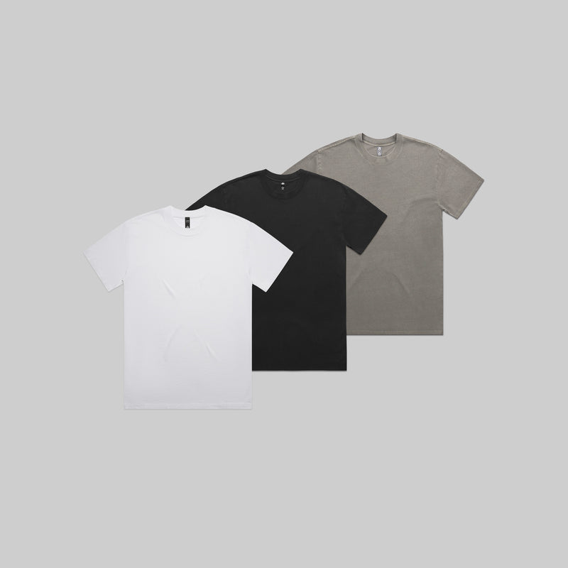 AS Colour 8082-ESS3P Essential Heavy Faded Tee Bundle