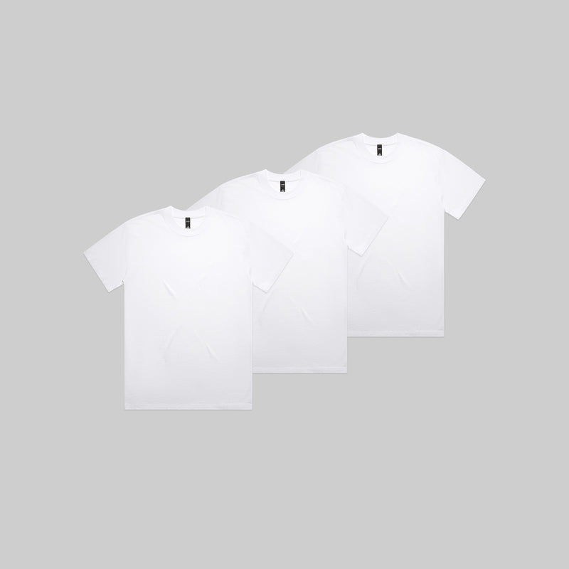 AS Colour 8082-WHT3P Faded White Heavy Faded Tee Bundle Mens
