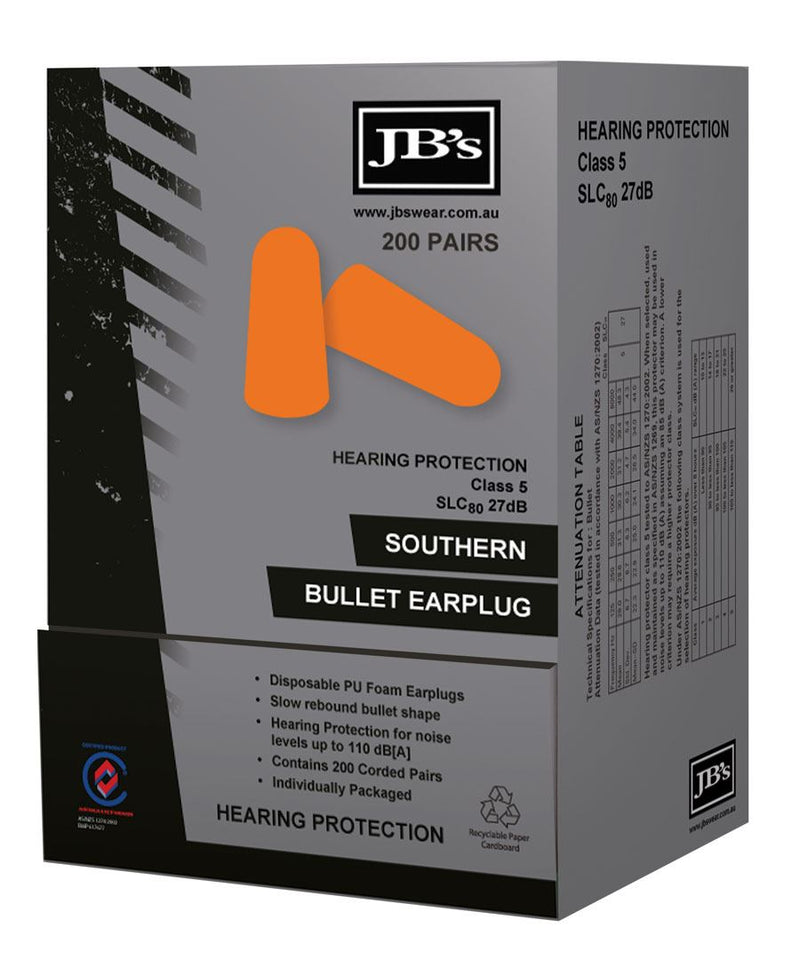 Southern Bullet Earplug (200 Pair)