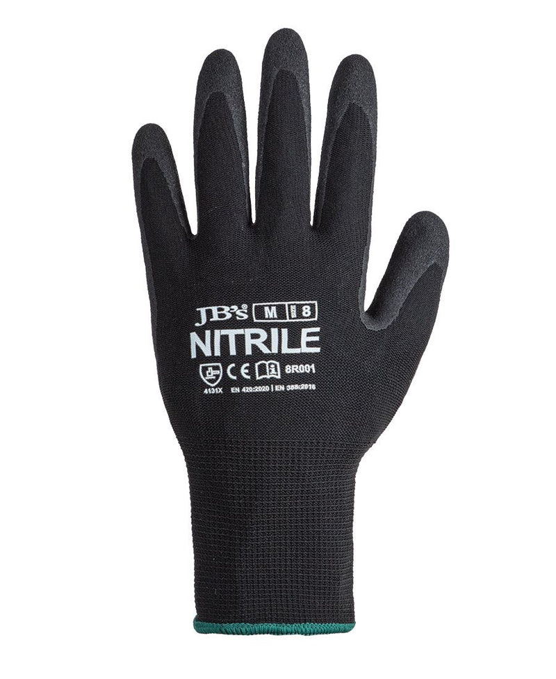 JB's Wear 8R001 Black Nitrile Breathable Glove (12 pack)