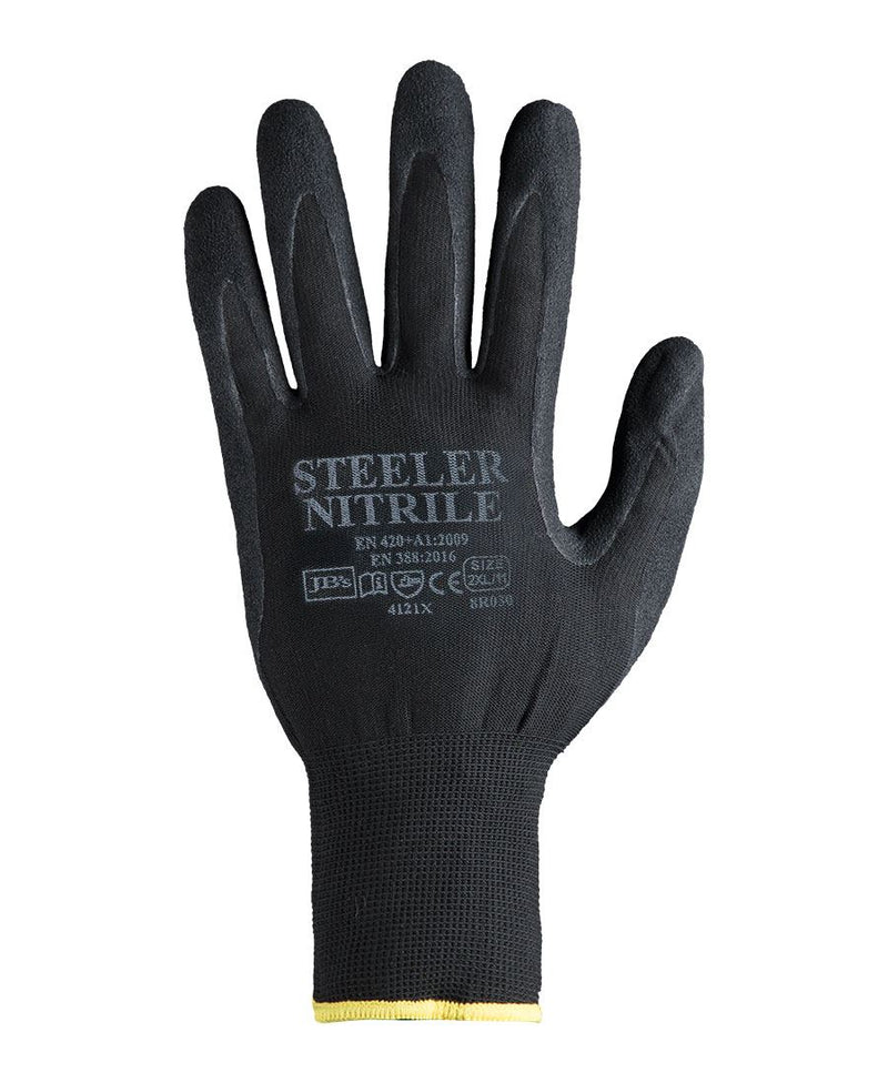 JB's Wear 8R030 Steeler Sandy Nitrile Glove (12PK)