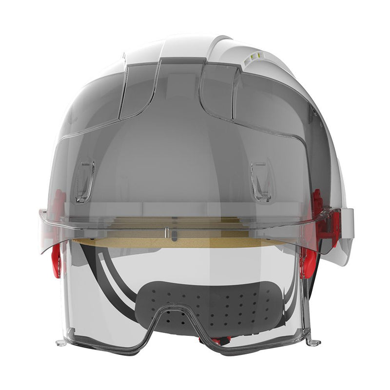 Evo Vista Lens Vented White/Smoke Helmet - Wheel Ratchet - Clear Lens