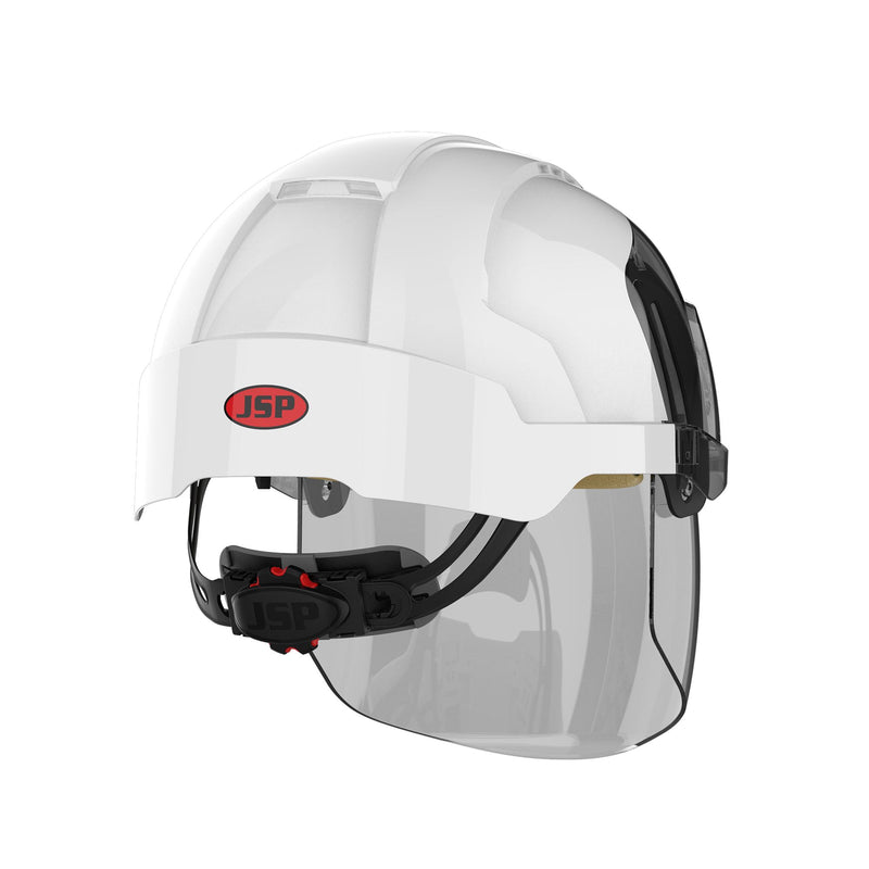 Evo Vista Shield Non Vented White/Smoke Helmet - Wheel Ratchet - Clear Visor