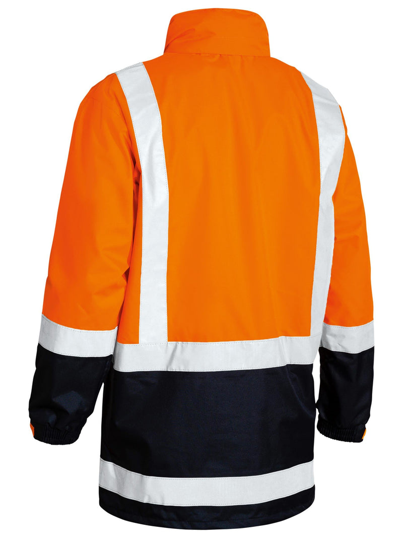 Taped Hi Vis Recycled Rain Shell Jacket – back view
