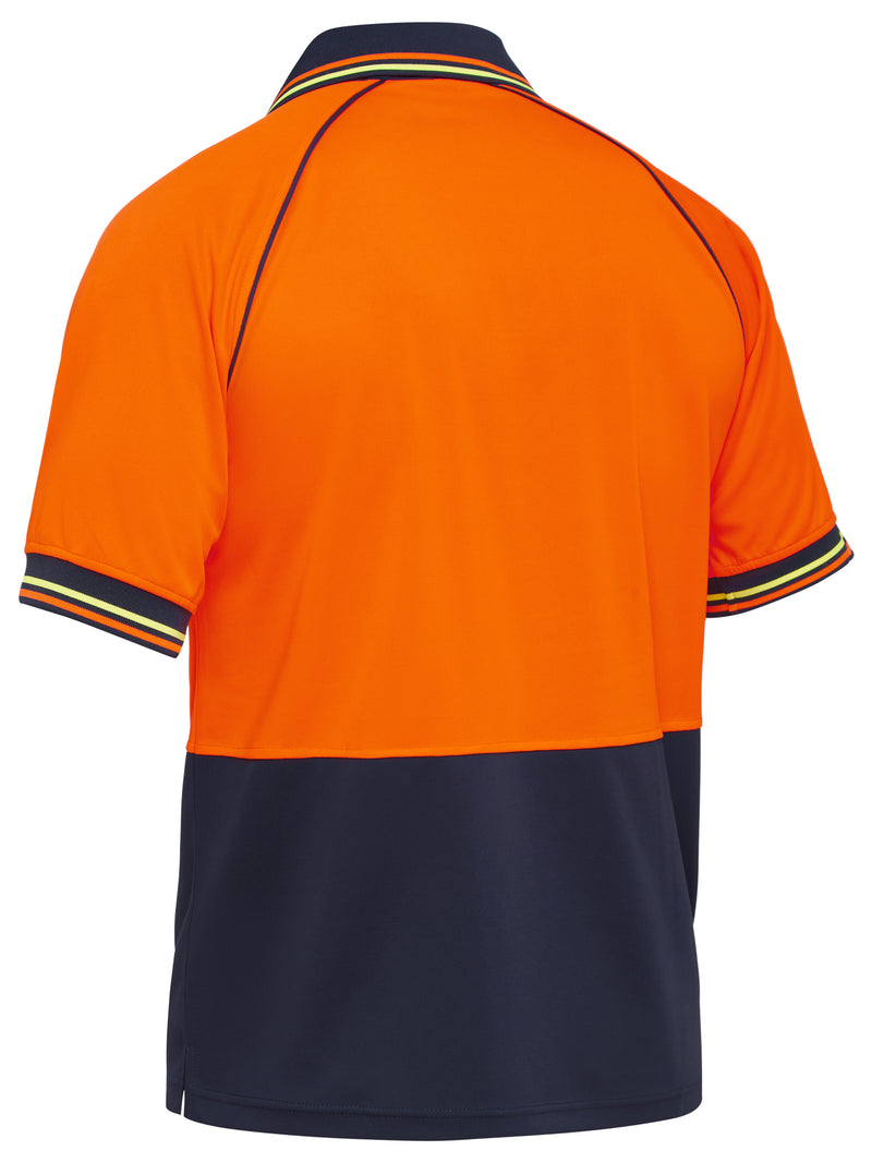 Two Tone Hi Vis V-Neck Polo - CLEARANCE – back view
