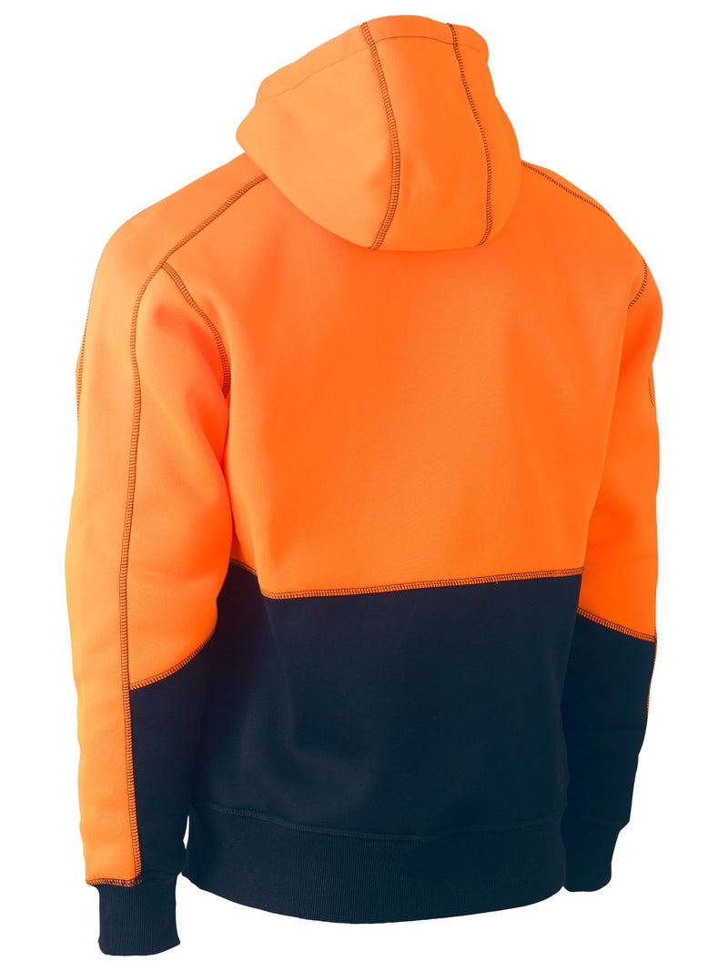 Hi Vis Fleece Hoodie Pullover – back view