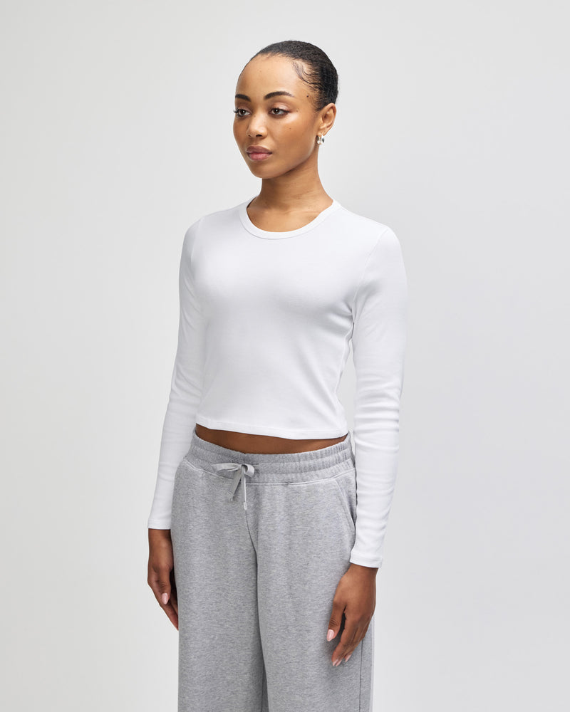 American Apparel BR2107 Long Sleeve Cropped T-Shirt Ladies – rear view
