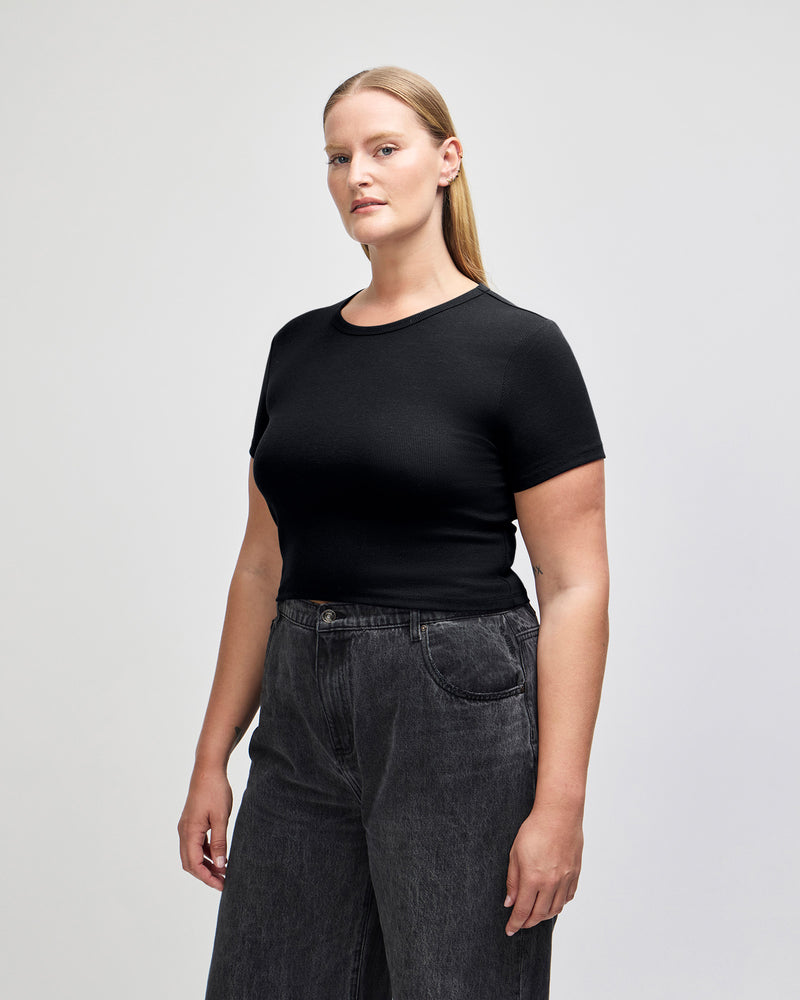 American Apparel BR210 Crop T-Shirt Ladies – rear view