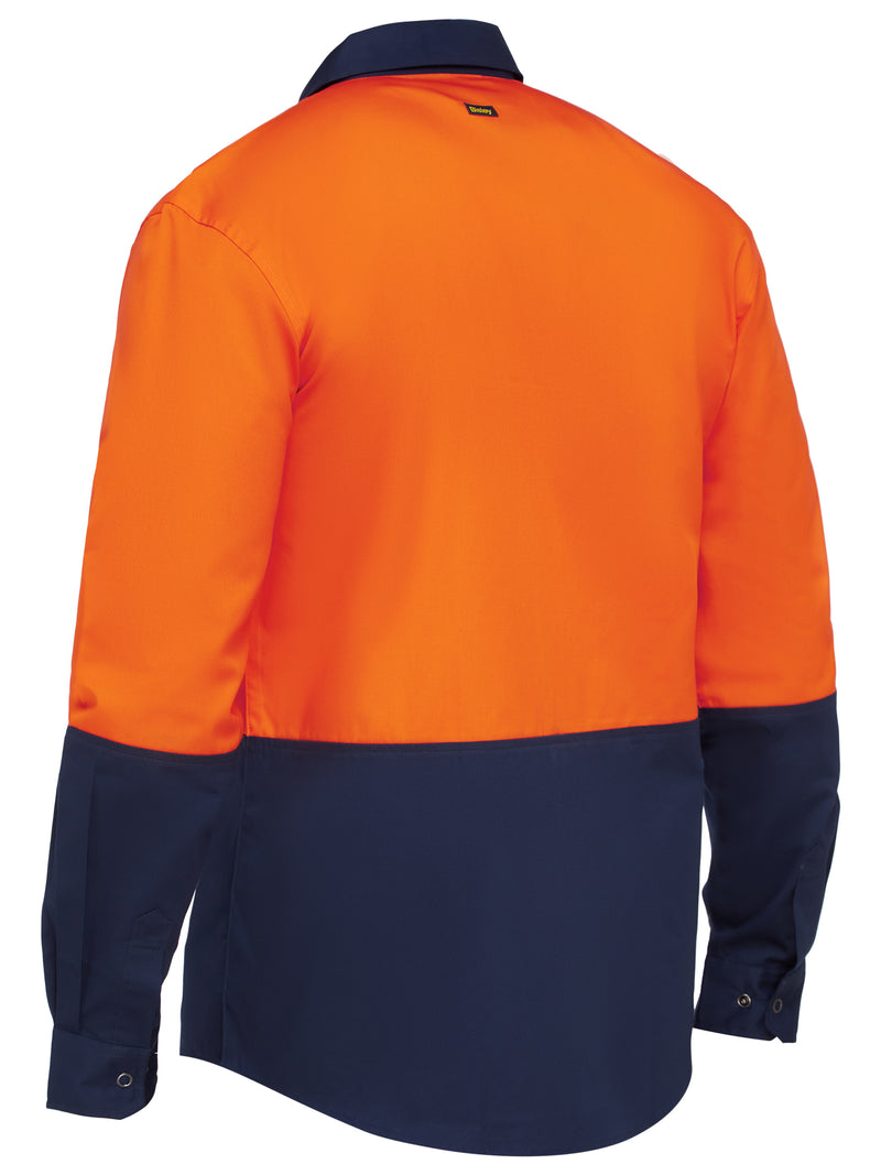 Two Tone Hi Vis Long Sleeve Shirt - CLEARANCE – back view