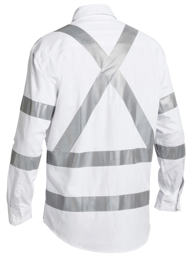 3M Taped White Drill Shirt - Long Sleeve – back view