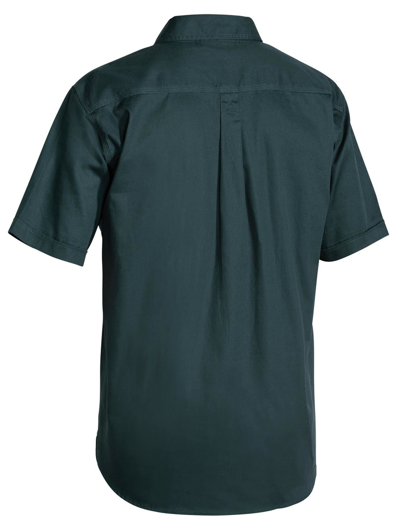 Closed Front Cotton Drill Shirt - Short Sleeve – back view