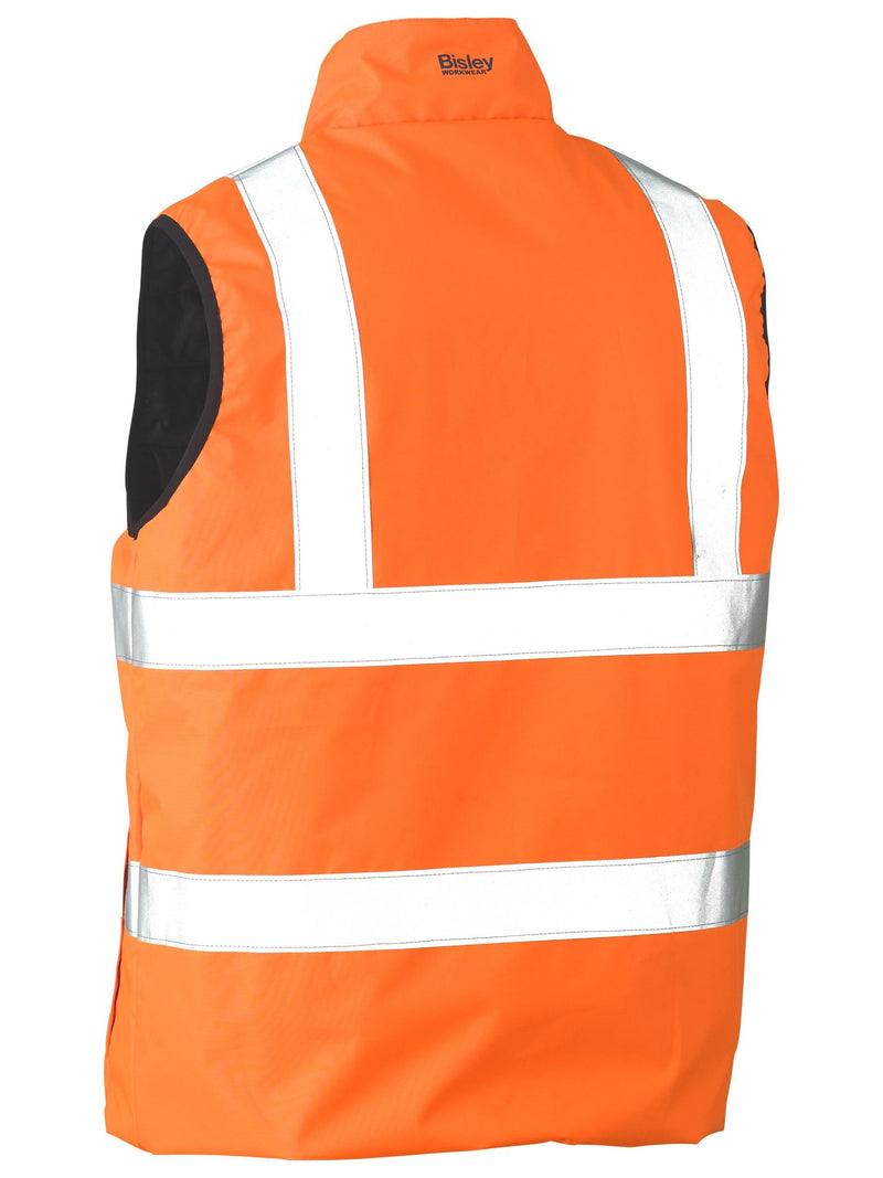 Taped Hi Vis Reversible Puffer Vest – back view