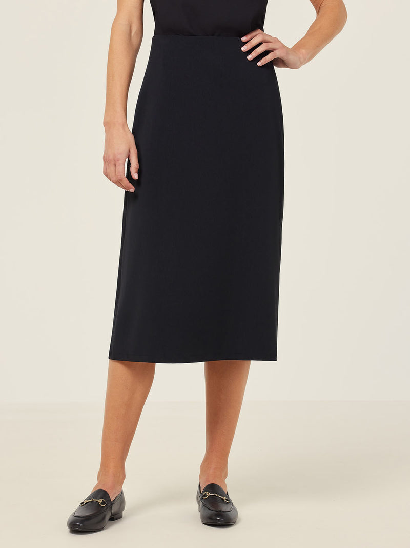 NNT CAT2RV Crepe Stretch Midi Length A-line Skirt Ladies – product photo