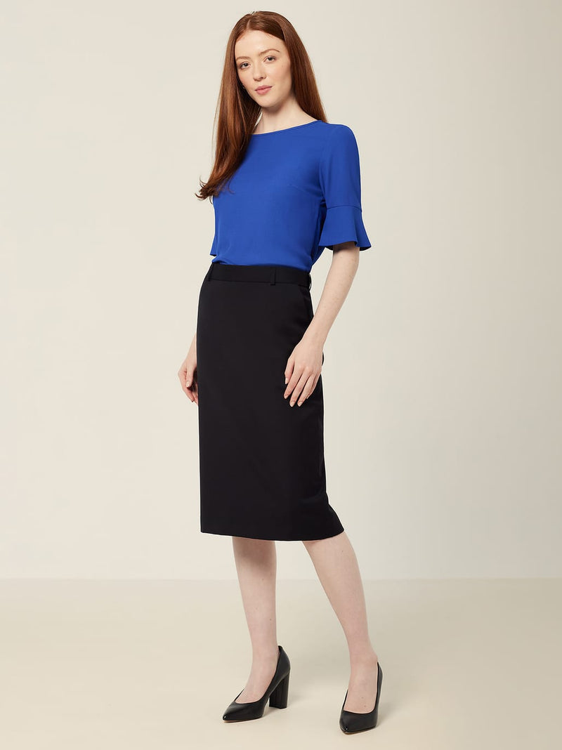 NNT CAT2RW Wool Blend Twill Secret Waist Midi Skirt Ladies – product photo
