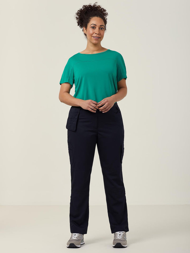 NNT CAT3TY Poly Viscose Gaberdine Flex Waist Cargo Pant Ladies – product photo