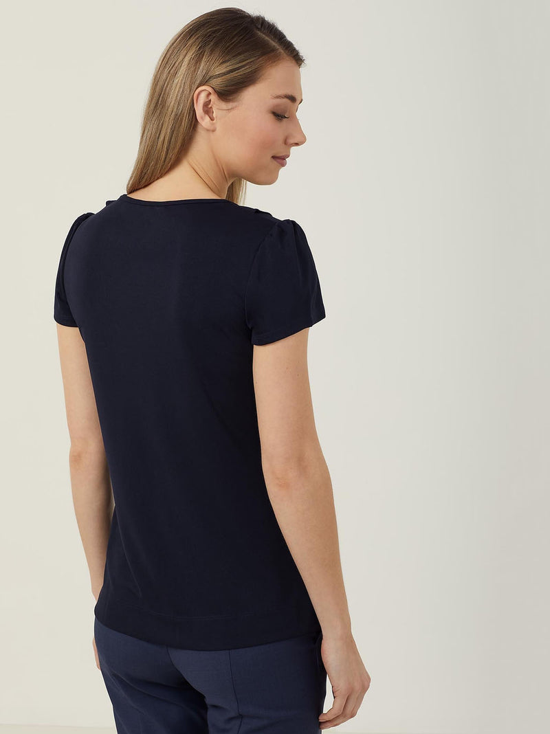 NNT CAT48H Matt Jersey Cap Sleeve Ruffle Neck T-Top Ladies – product photo