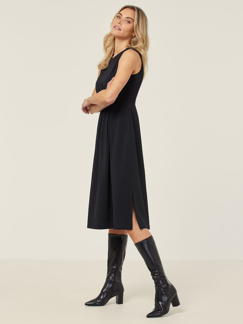 NNT CAT69T Crepe Stretch Sleeveless Fit & Flare Dress Ladies – product photo