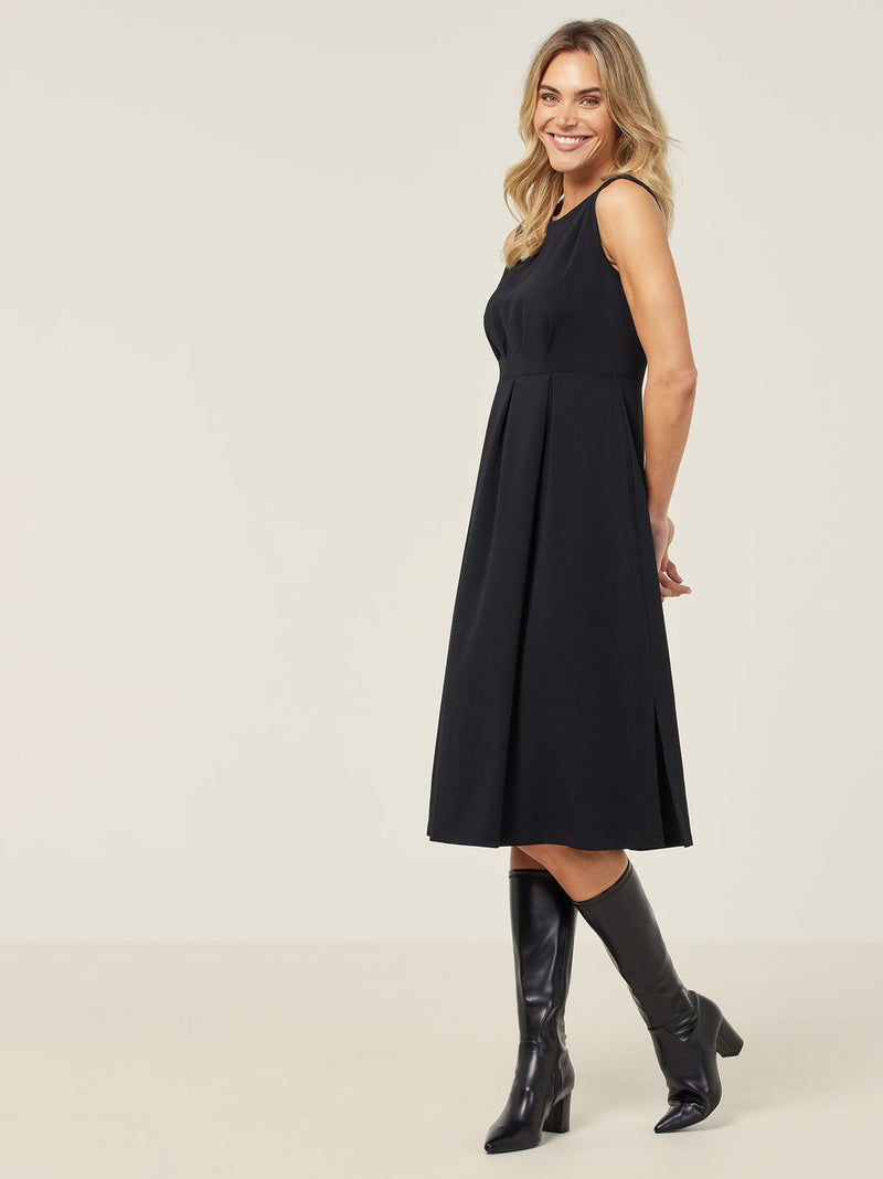 NNT CAT69T Crepe Stretch Sleeveless Fit & Flare Dress Ladies – product photo