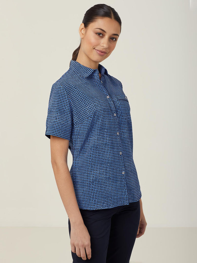 NNT CAT9S2 Pixel Print Short Sleeve Action Back Shirt Ladies – product photo
