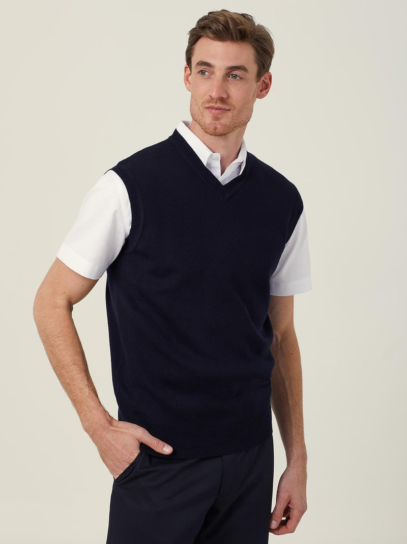 NNT CATE27 Wool Rich V-Neck Vest Mens – product photo