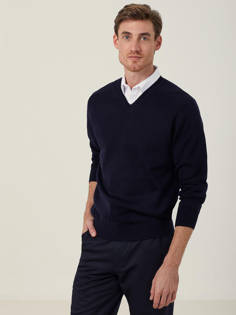 NNT CATE28 Wool Rich V-Neck Sweater Mens – product photo