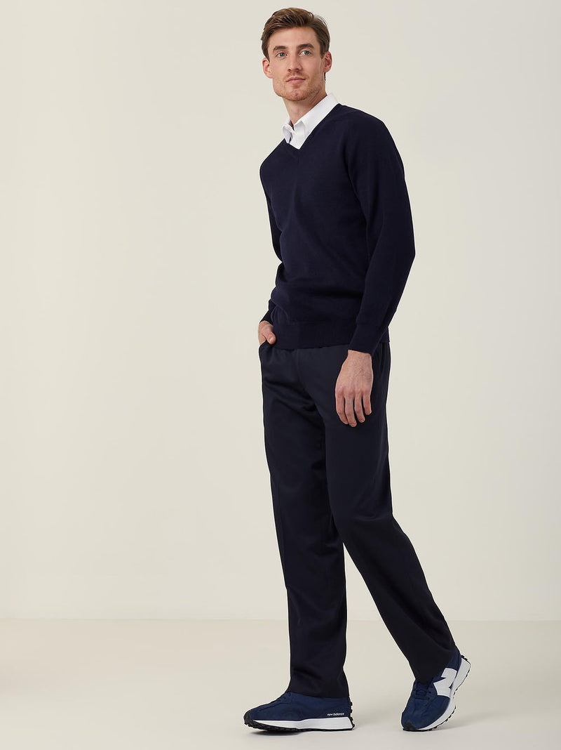 NNT CATE28 Wool Rich V-Neck Sweater Mens – product photo