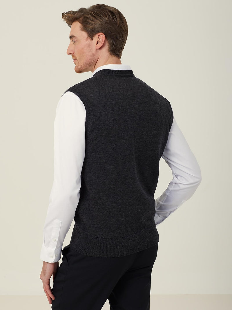 NNT CATE2A Merino Wool V-Neck Vest Mens – product photo