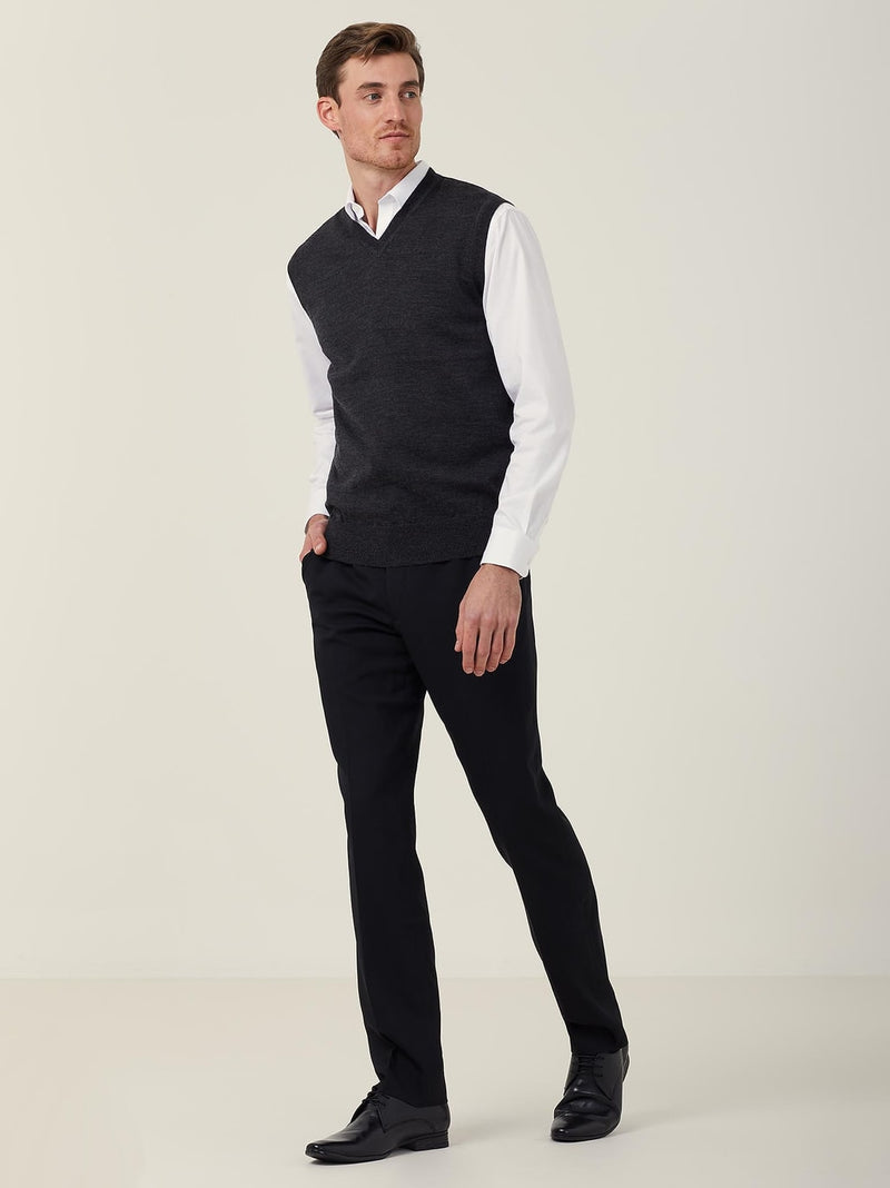 NNT CATE2A Merino Wool V-Neck Vest Mens – product photo