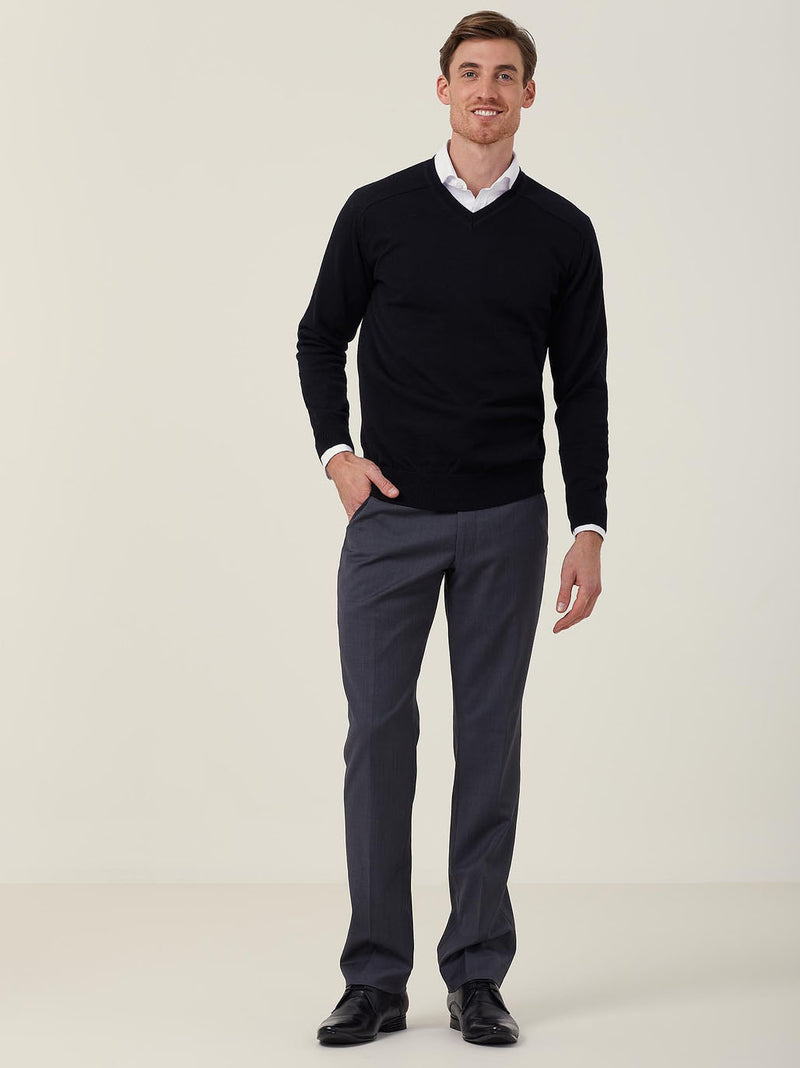 NNT CATE2B Merino Wool V-Neck Sweater Mens – product photo