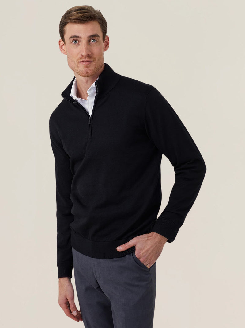 NNT CATE37 Trevira Wool Blend Long Sleeve Zip Neck Jumper Mens – product photo