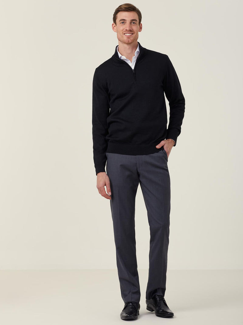 NNT CATE37 Trevira Wool Blend Long Sleeve Zip Neck Jumper Mens – product photo