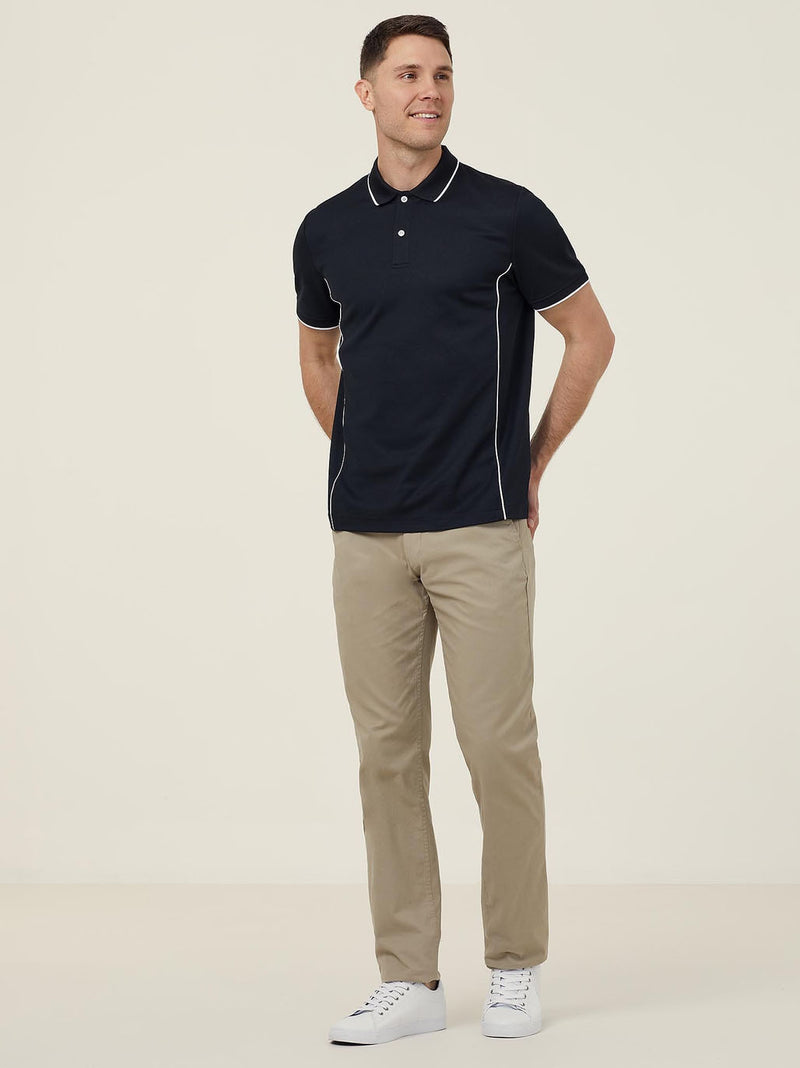 NNT CATJA2 Antibacterial Polyface Short Sleeve Tipped Polo Mens – product photo