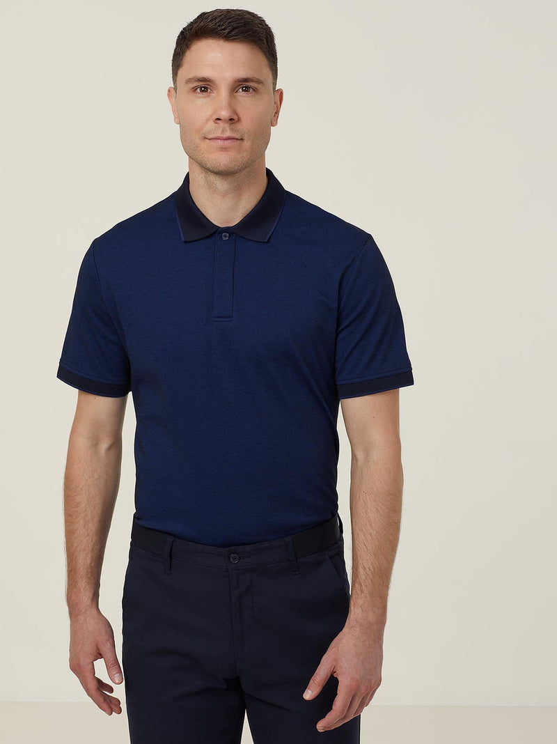 NNT CATJA4 Textured Short Sleeve Polo Mens – product photo