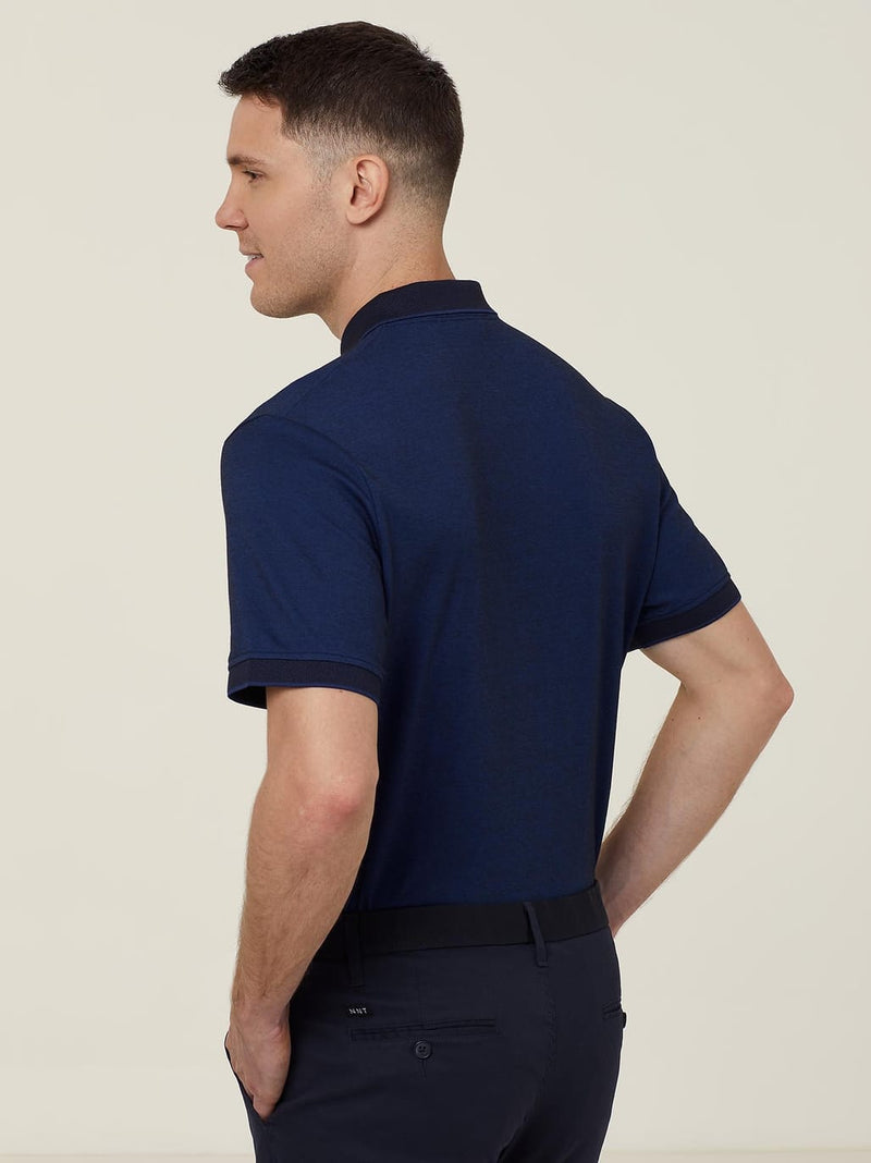 NNT CATJA4 Textured Short Sleeve Polo Mens – product photo