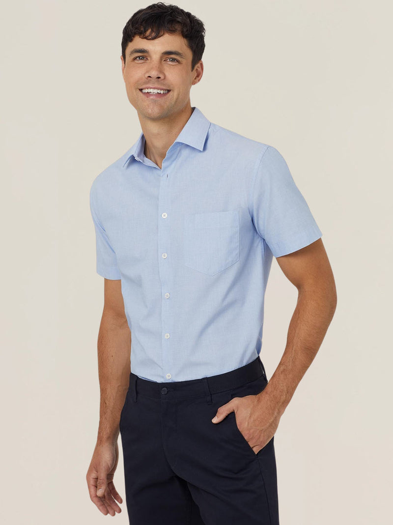 NNT CATJB7 Poly Cotton End On End Short Sleeve Shirt Mens – product photo