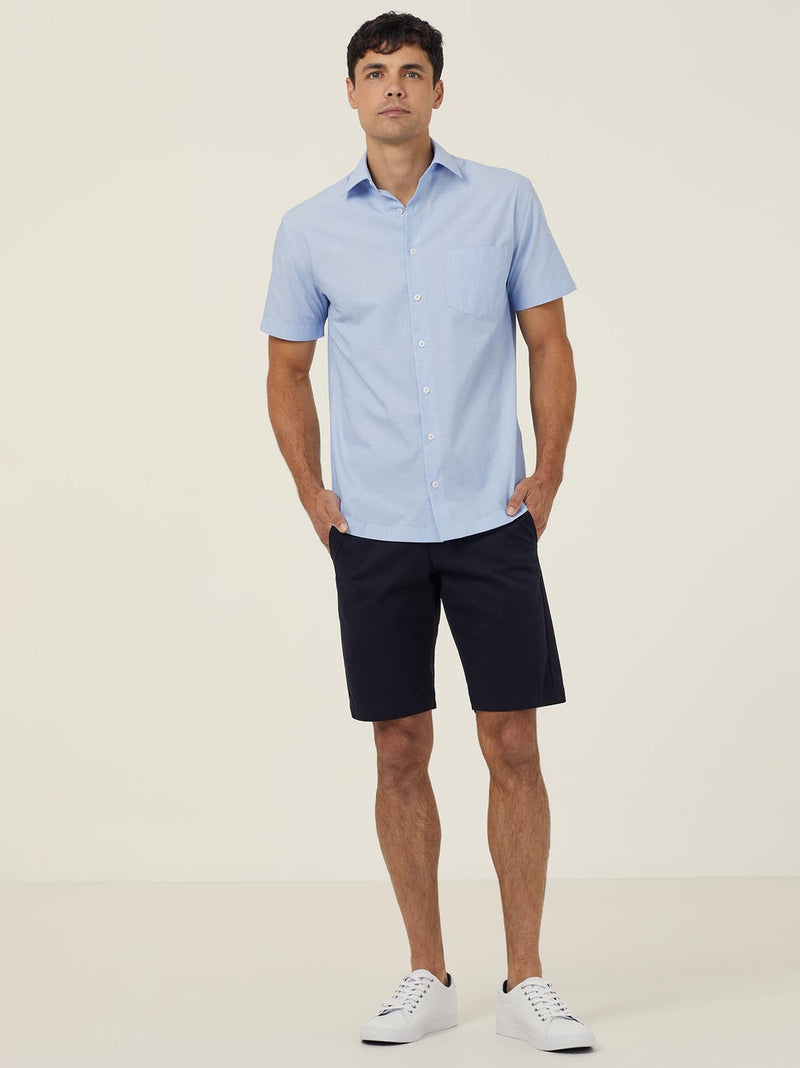 NNT CATJB7 Poly Cotton End On End Short Sleeve Shirt Mens – product photo