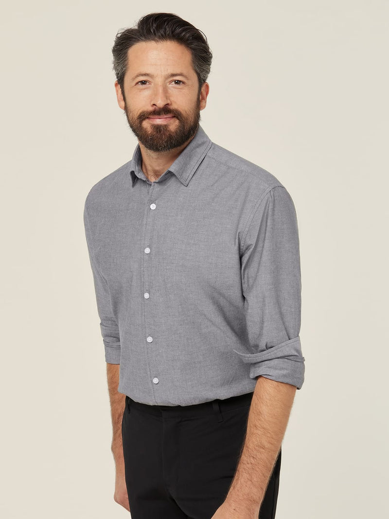 NNT CATJJU Cotton Chambray Long Sleeve Shirt Mens – product photo