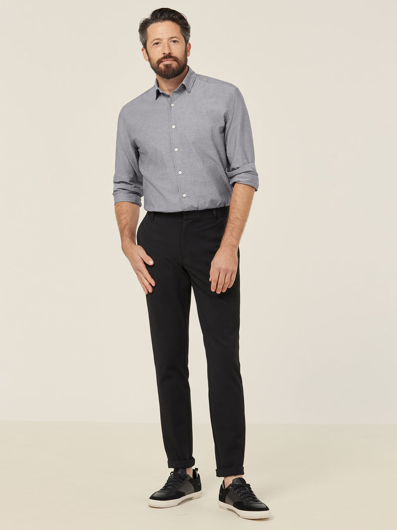 NNT CATJJU Cotton Chambray Long Sleeve Shirt Mens – product photo
