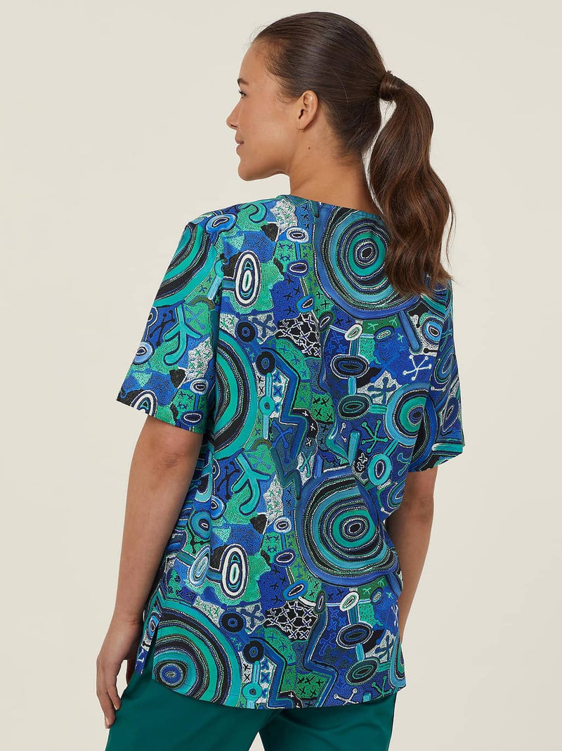 NNT CATRFR Polyester Print Warlu Indigenous Scrub Top Unisex – product photo