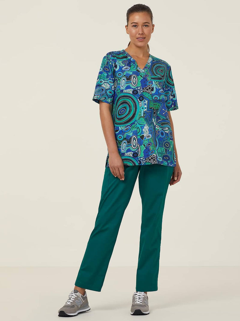 NNT CATRFR Polyester Print Warlu Indigenous Scrub Top Unisex – product photo