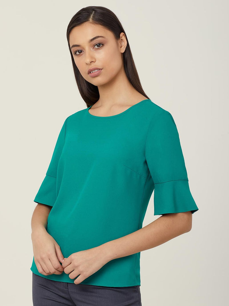 NNT CATU5T French Georgette Fluted Sleeve Top Ladies – product photo