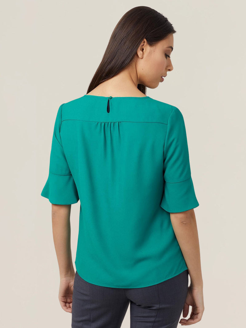NNT CATU5T French Georgette Fluted Sleeve Top Ladies – product photo