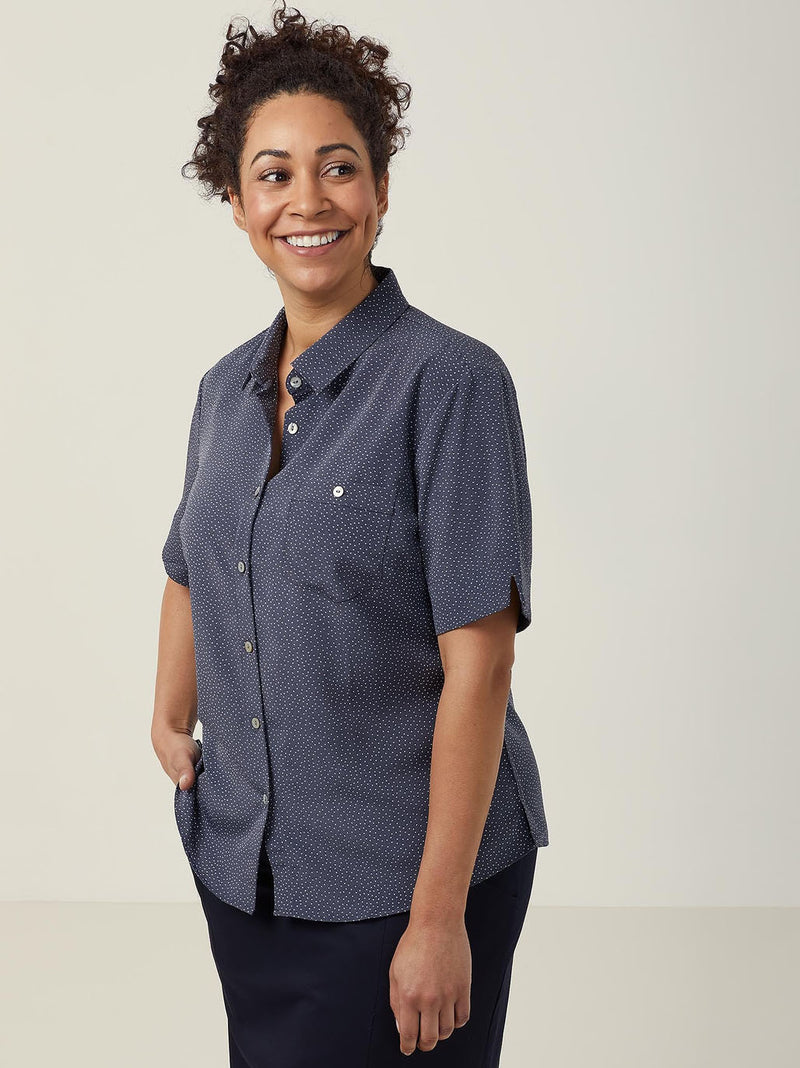 NNT CATU7H Silvi Spot Print Short Sleeve Shirt Ladies – product photo