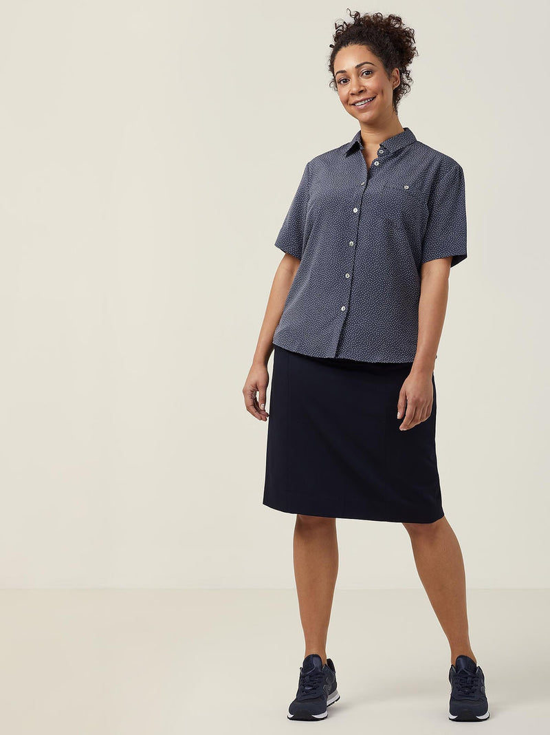 NNT CATU7H Silvi Spot Print Short Sleeve Shirt Ladies – product photo