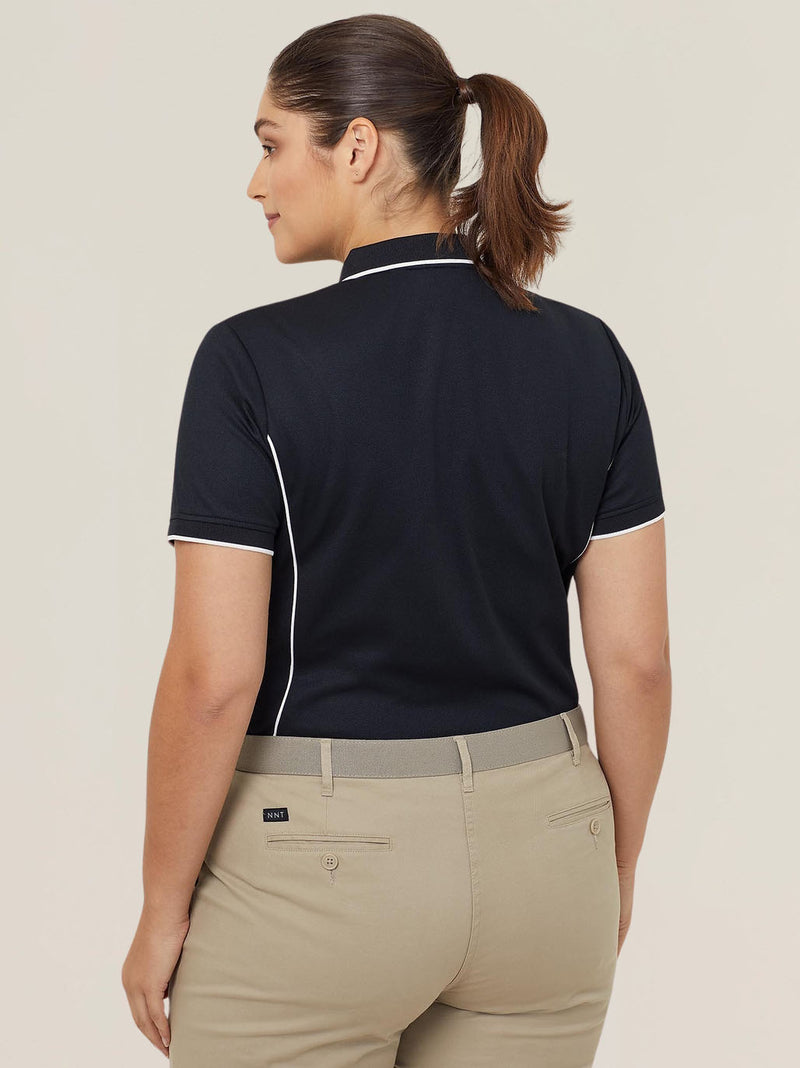 NNT CATUF7 Antibacterial Polyface Short Sleeve Tipped Polo Ladies – product photo