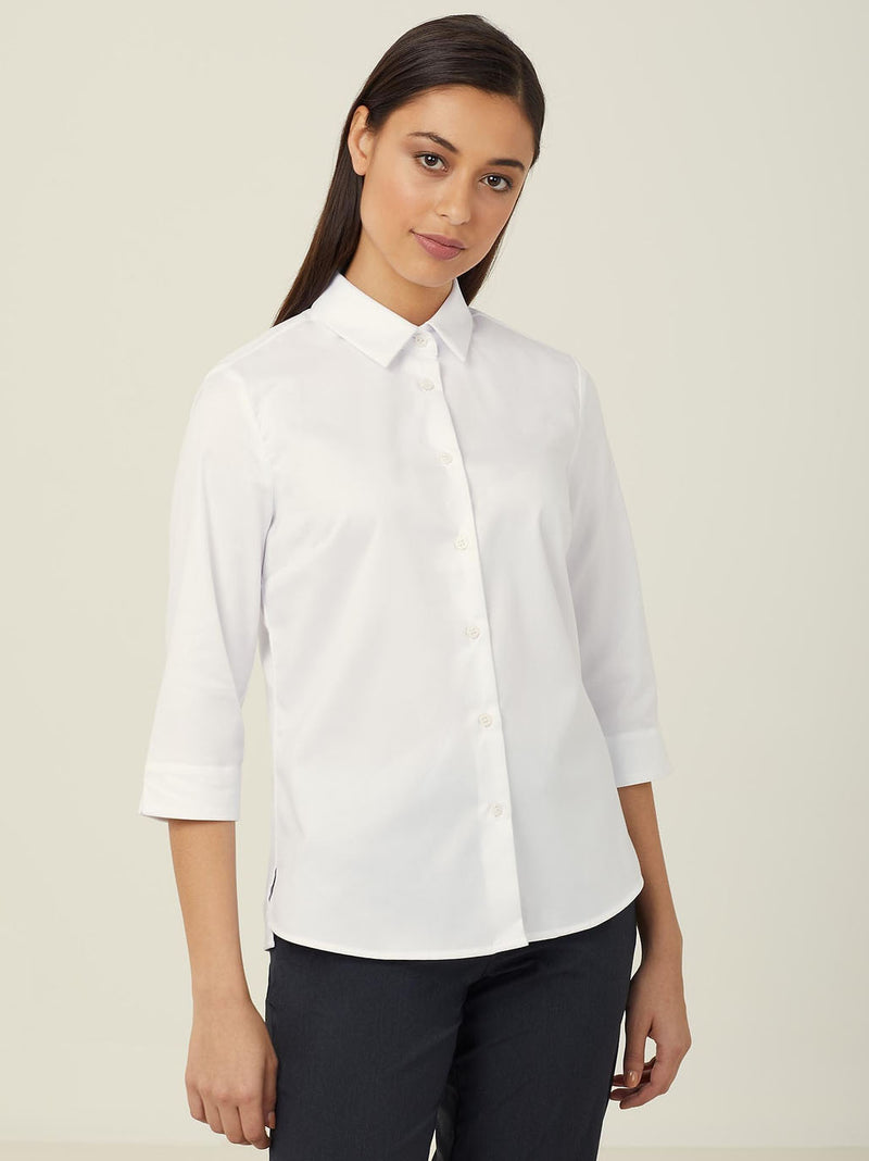 NNT CATUFP Stretch Textured Twill 3/4 Sleeve Shirt Ladies – product photo